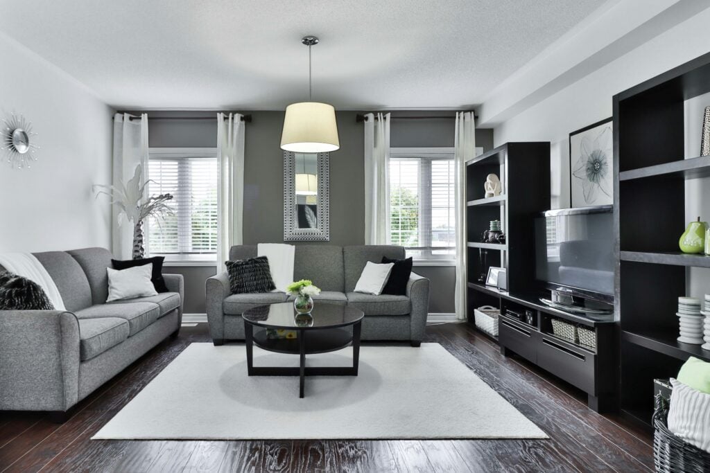 pre-sale home preparation Simcoe County living room staged for sale